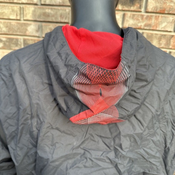 Vintage Y2K Nike Jacket‎ Men XXL Black Red Mesh Lined Hooded Breathable Pocket - Picture 7 of 9